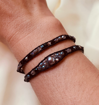 BRAZALETE BLACK & GRAY PEARL