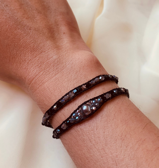 BRAZALETE BLACK & GRAY PEARL