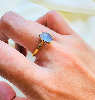 ANILLO CALCEDONIA AZUL