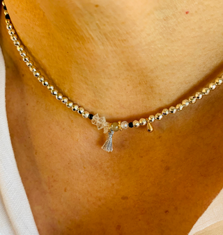 CHOKER HERKIMER & LABRADORITA
