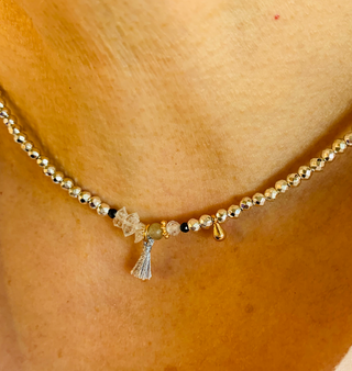 CHOKER HERKIMER & LABRADORITA