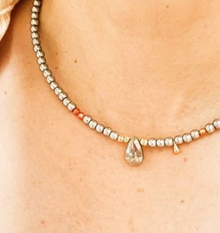 CHOKER PERLA CRISTAL & LABRADORITA