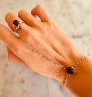 HAND CHAIN BRACELET OBSIDIANA