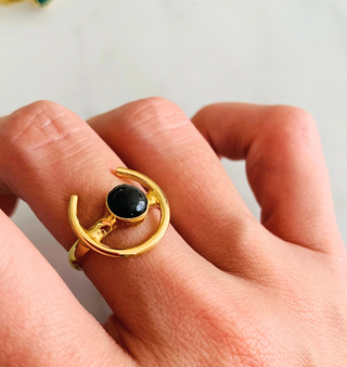 ANILLO OBSIDIANA PLATA ECHIZADA