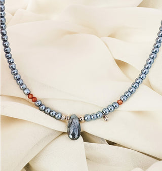 CHOKER PERLA CRISTAL & LABRADORITA