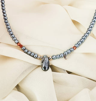 CHOKER PERLA CRISTAL & LABRADORITA