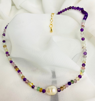 CHOKER FLUORITA & PERLA