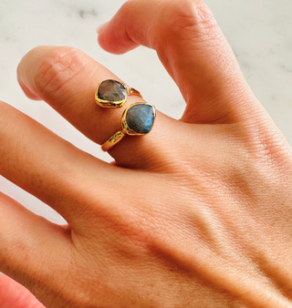 ANILLO DOBLE BLUE LABRADORITA