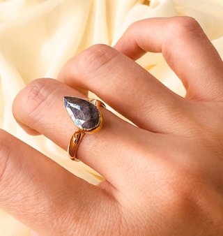 ANILLO LABRADORITA METALIC GRAY