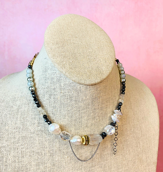 COLLAR PEARL & SILVER GLAM