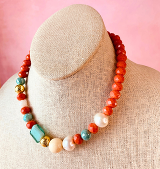 MAXI COLLAR BOHO CHIC SALMON