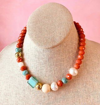 MAXI COLLAR BOHO CHIC SALMON