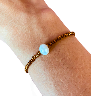 BRAZALETE PERLA BRONCE