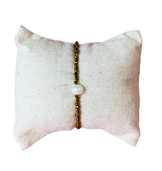 BRAZALETE PERLA BRONCE