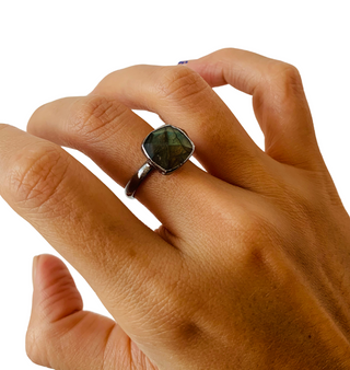 ANILLO LABRADORITA BLUE ECHIZADA