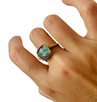 ANILLO LABRADORITA BLUE ECHIZADA