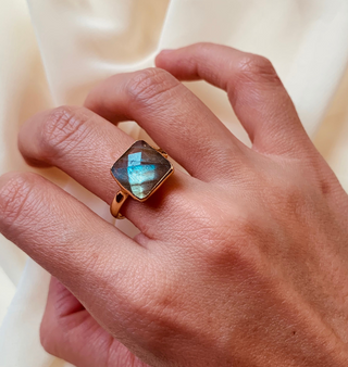 ANILLO LABRADORITA BLUE ECHIZADA