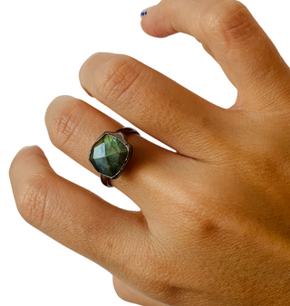 ANILLO LABRADORITA BLUE ECHIZADA